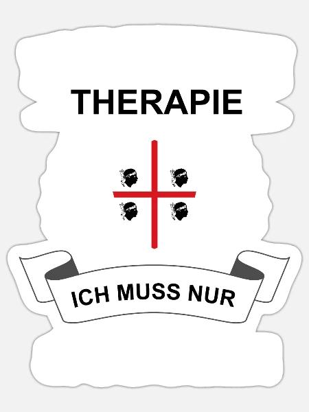 Sardinien Flagge Sardische Fahne Keine Therapie - Sticker Größe S (10 x 10 cm) - Mattweiß