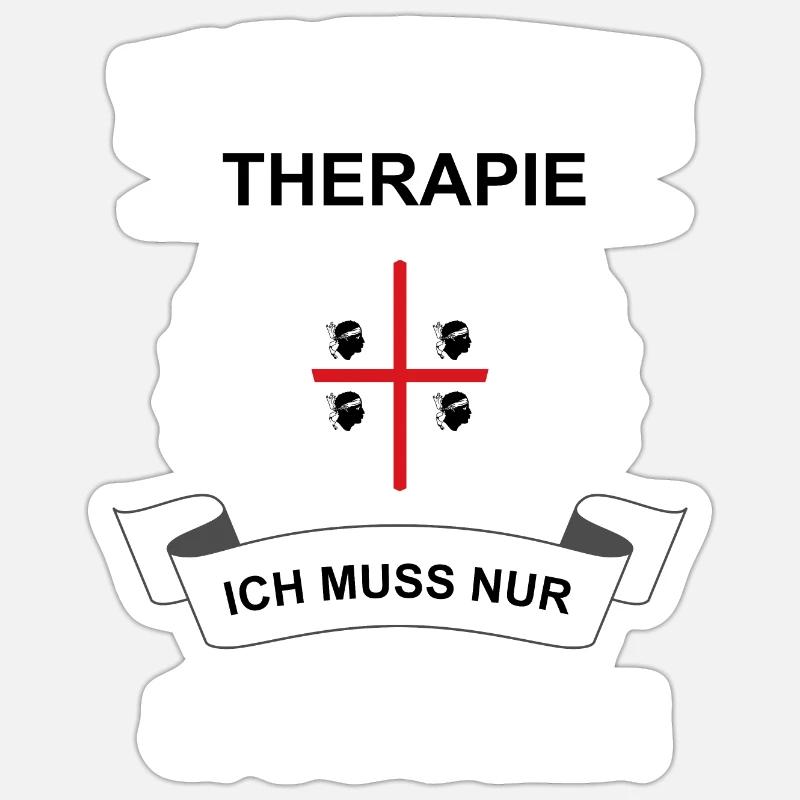 Sardaigne Drapeau Sardaigne Drapeau Sarde Pas de thérapie Sticker taille S (10 x 10 cm)