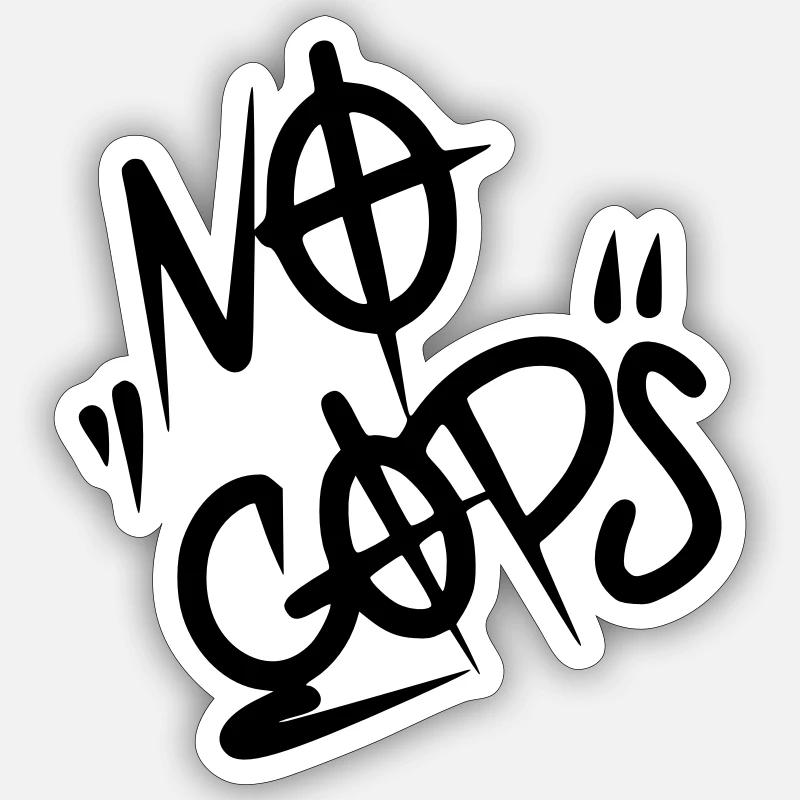 No Cops - Sticker Größe S (10 x 10 cm) - Mattweiß