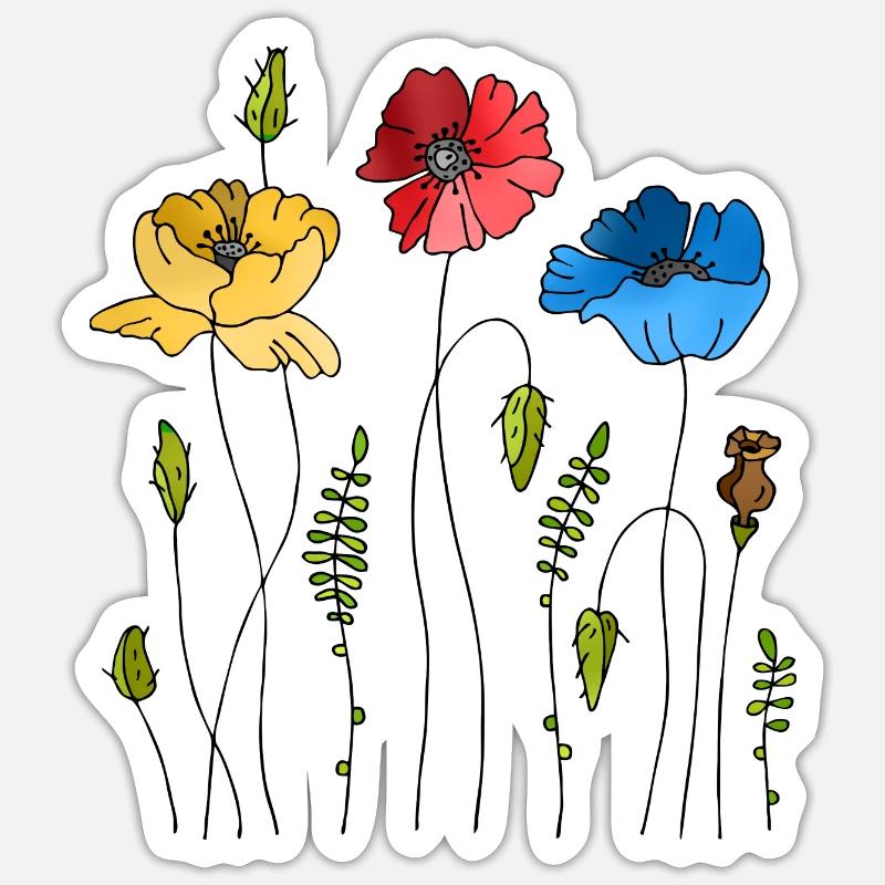 Fleur - Sticker taille S (10 x 10 cm) - blanc mat