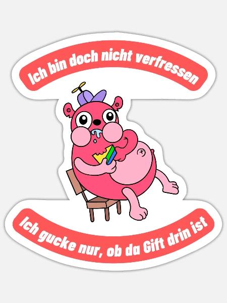 Ich bin doch nicht verfressen - Sticker Größe S (10 x 10 cm) - Mattweiß