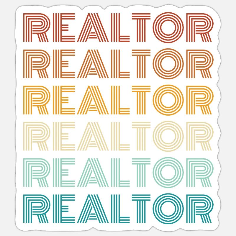 Agent immobilier - Agent immobilier - Sticker taille S (10 x 10 cm) - blanc mat