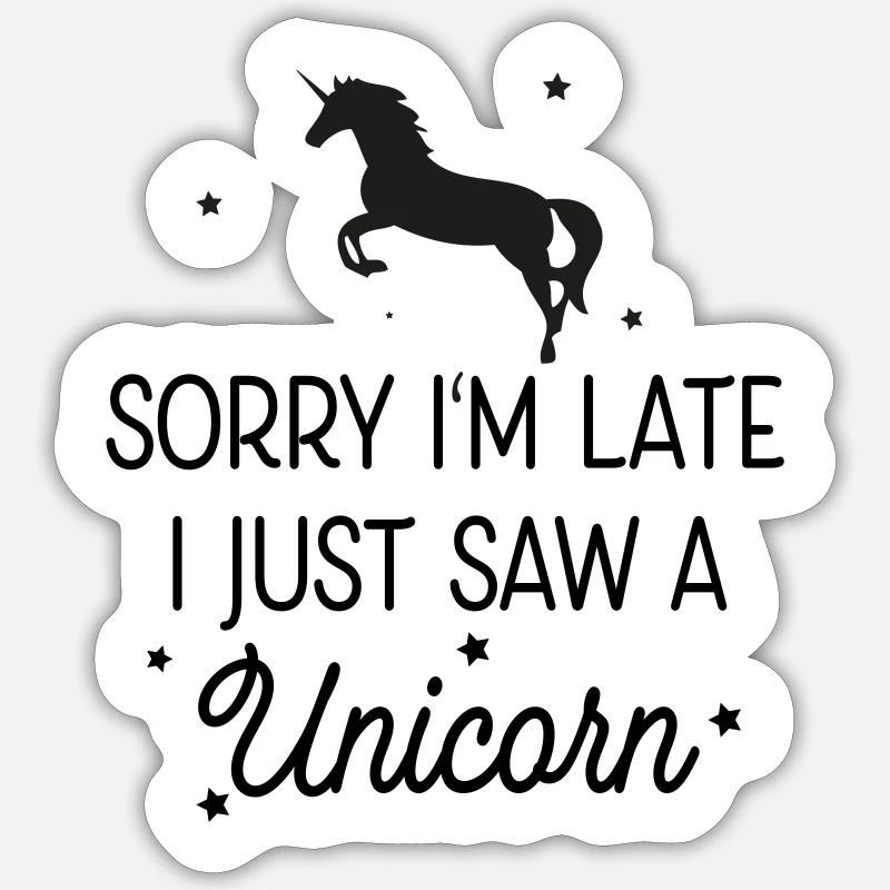 Licorne - Sticker taille S (10 x 10 cm) - blanc mat