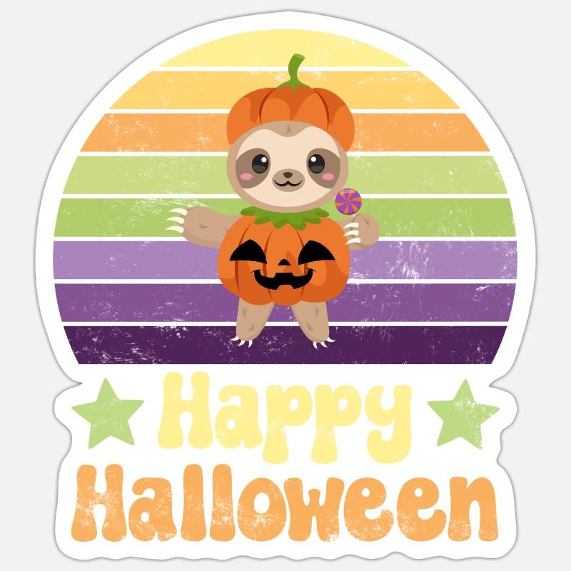 Halloween Sloth - Sticker size S (10 x 10 cm) - white matte