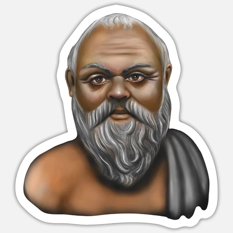 Socrates Greek Philosopher - Sticker size S (10 x 10 cm) - white matte