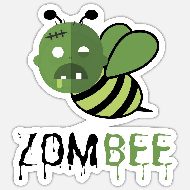 Zombee - Sticker taille S (10 x 10 cm) - blanc mat