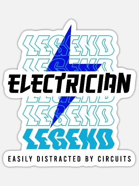 Stromkreise, Spannung, Elektriker, Handwerker, - Sticker Größe S (10 x 10 cm) - Mattweiß