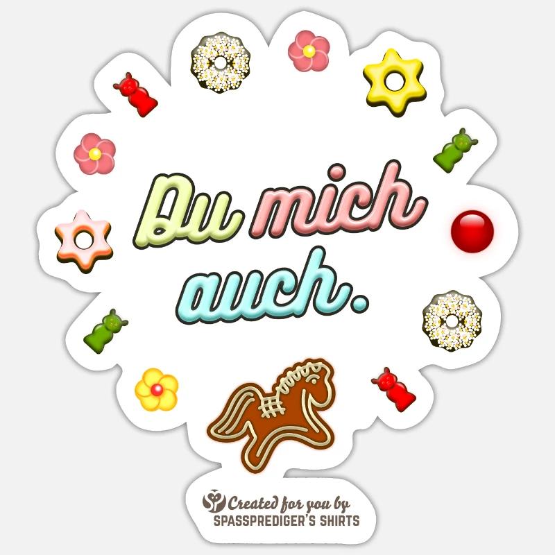 Du mich auch - Sticker Größe S (10 x 10 cm) - Mattweiß