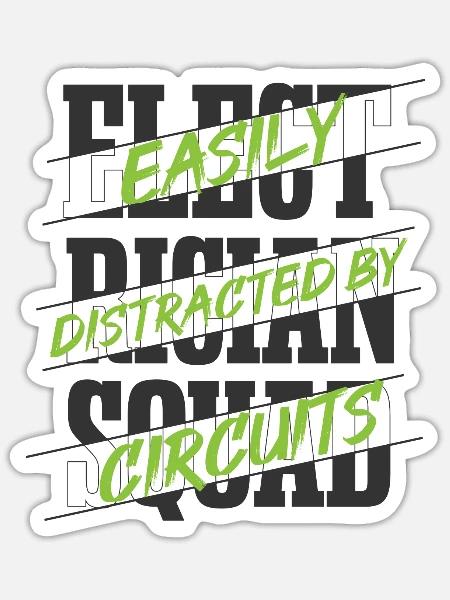 Stromkreis für Elektriker, Elektroarbeiter, - Sticker Größe S (10 x 10 cm) - Mattweiß