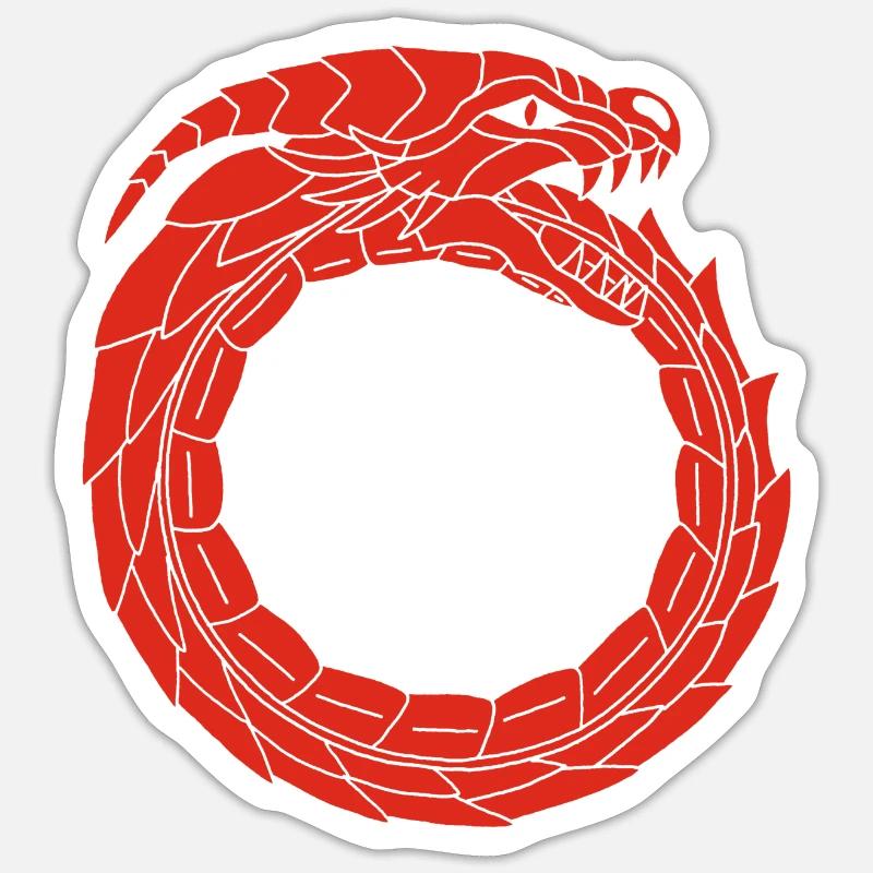Dragon rouge dévoreur Sticker taille S (10 x 10 cm)
