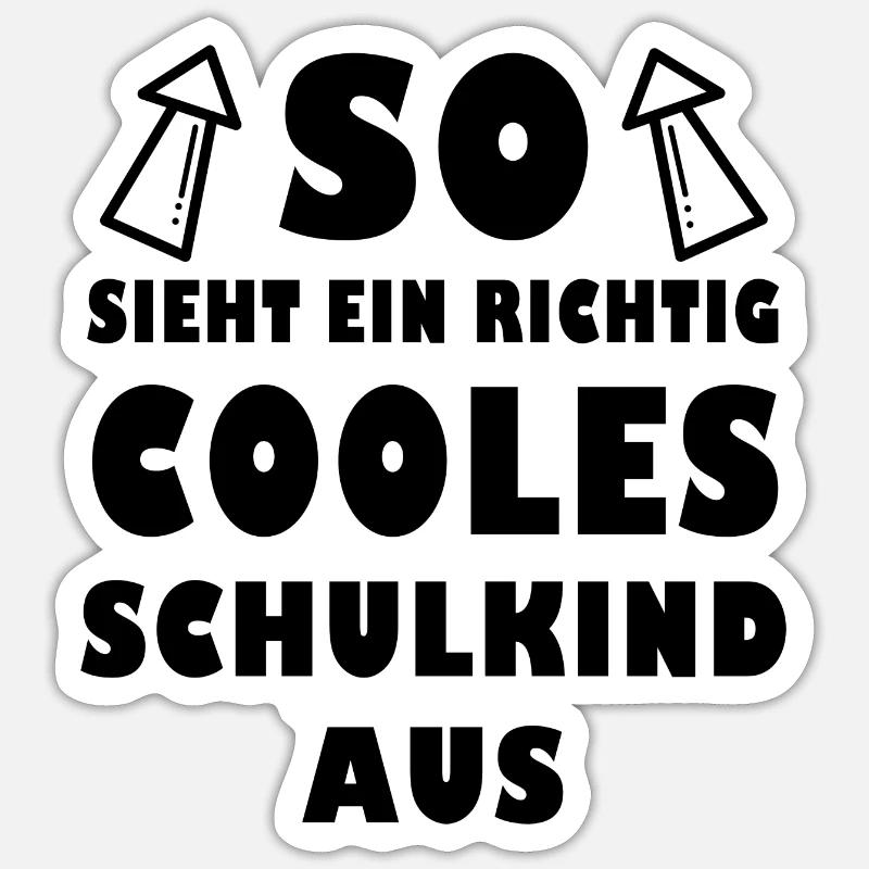 So sieht ein cooles Schulkind aus - Sticker Größe S (10 x 10 cm) - Mattweiß