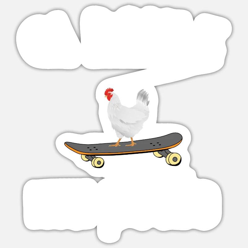 ca roule ma poule - Sticker taille S (10 x 10 cm) - blanc mat