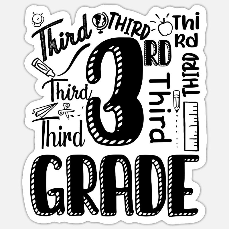 Third Grade - Sticker size S (10 x 10 cm) - white matte