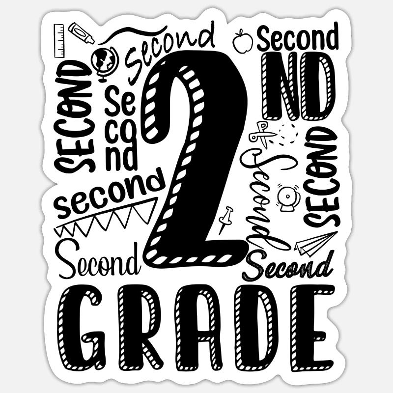 Second Grade Sticker size S (10 x 10 cm)