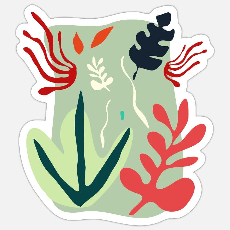 Algue - Sticker taille S (10 x 10 cm) - blanc mat
