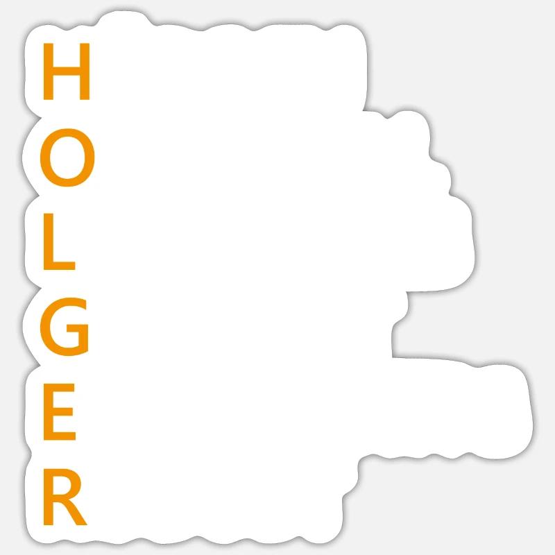 Holger Name Geschenk - Sticker Größe S (10 x 10 cm) - Mattweiß
