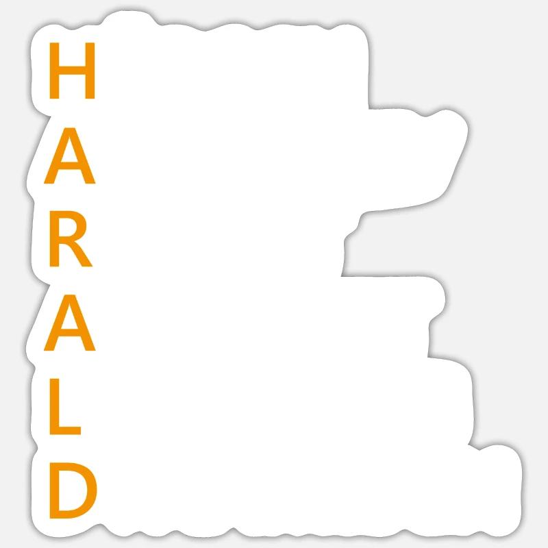 Harald Name Geschenk - Sticker Größe S (10 x 10 cm) - Mattweiß