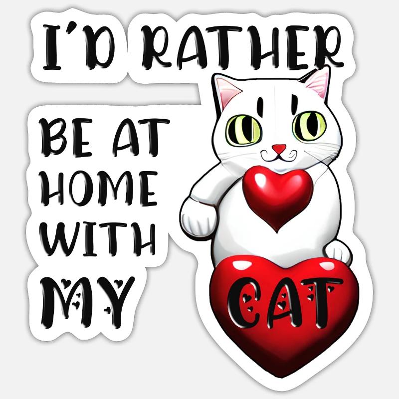 Le Chat - Sticker taille S (10 x 10 cm) - blanc mat