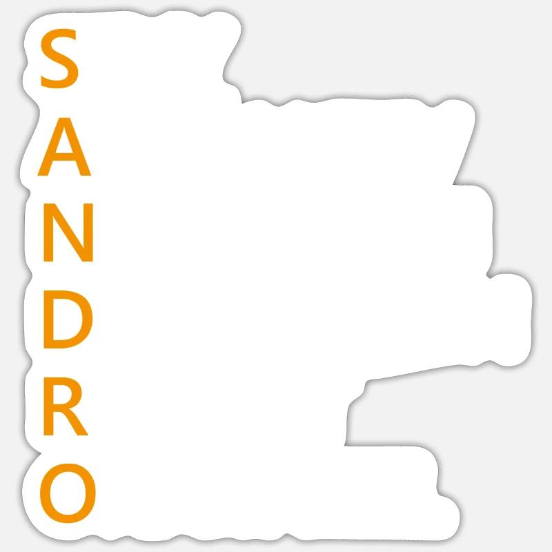 Sandro Name Geschenk - Sticker Größe S (10 x 10 cm) - Mattweiß