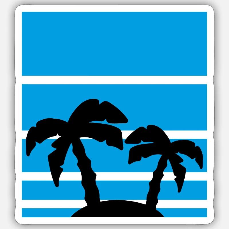 Palm Vacation Beach Pattern Sticker taille S (10 x 10 cm)