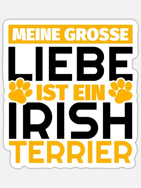 Irish Terrier Geschenke lustig - Sticker Größe S (10 x 10 cm) - Mattweiß