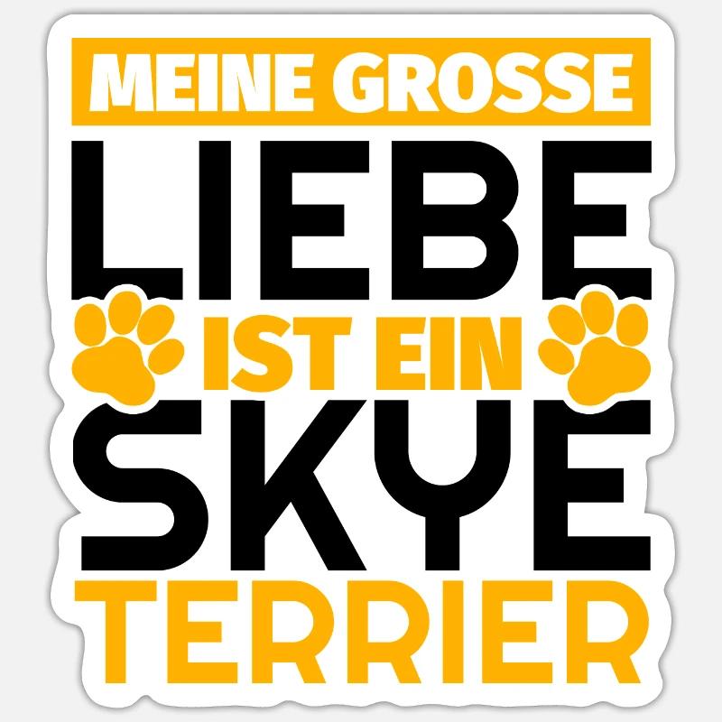 Skye Terrier Geschenke lustig - Sticker Größe S (10 x 10 cm) - Mattweiß