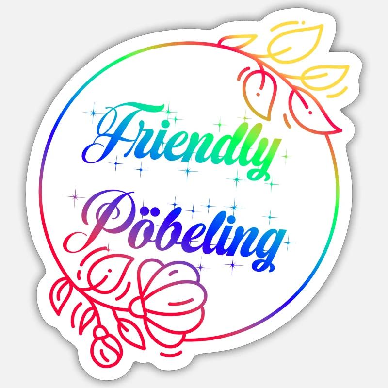 FriendlyPöbeling Rainbow - Sticker Größe S (10 x 10 cm) - Mattweiß