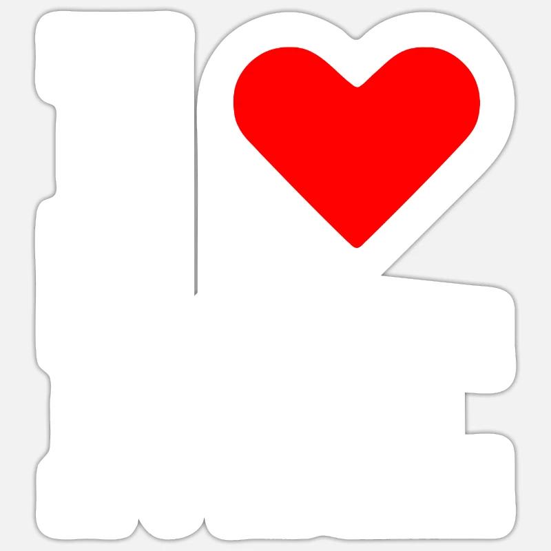 I love me - Sticker størrelse S (10 x 10 cm) - mat hvid