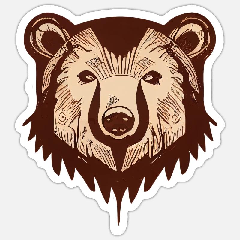 Brown bear - Sticker size S (10 x 10 cm) - white matte