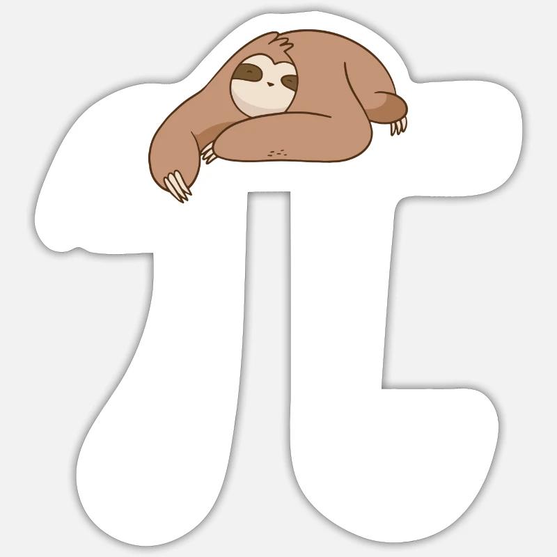 Math Sloth Pi Sticker Größe S (10 x 10 cm)
