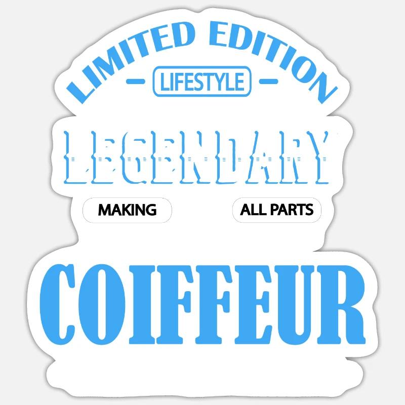 BARBER - Sticker size S (10 x 10 cm) - white matte