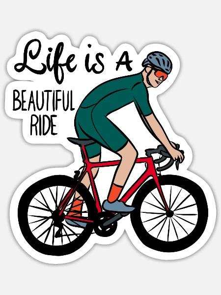 Riding Bike - Sticker Größe S (10 x 10 cm) - Mattweiß