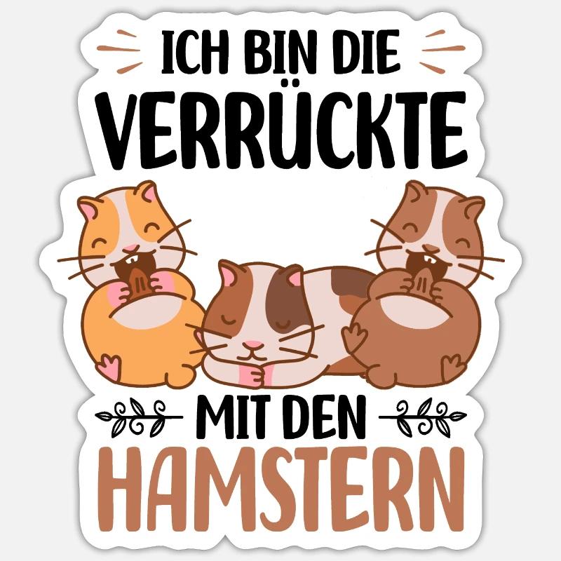Hamster - Sticker Größe S (10 x 10 cm) - Mattweiß