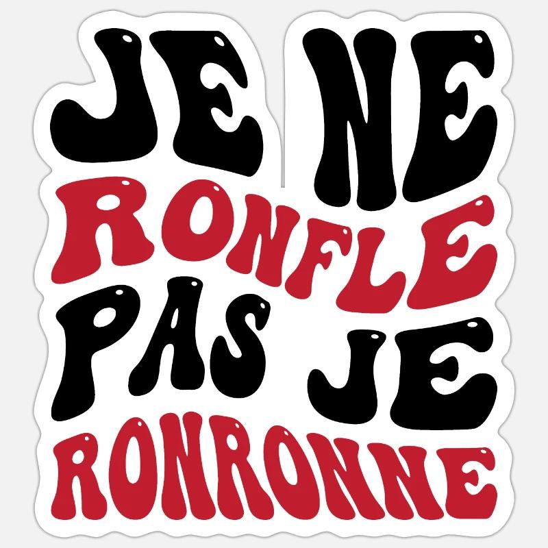 Je ne ronfle pas je ronronne - Sticker taille S (10 x 10 cm) - blanc mat