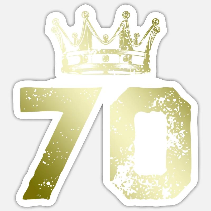 70 Couronne de numéros - Sticker taille S (10 x 10 cm) - blanc mat