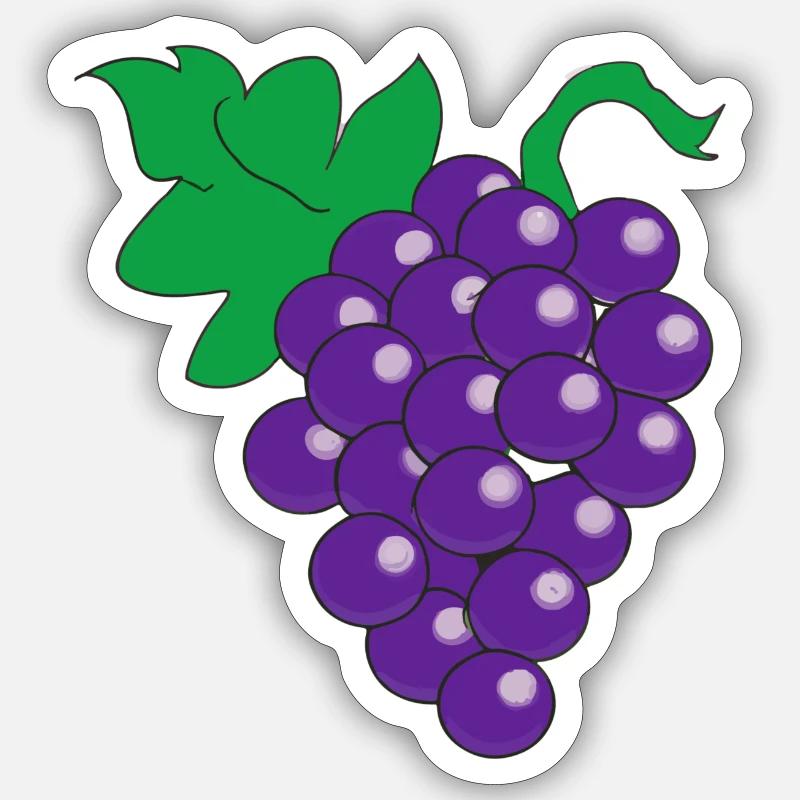 Grape Grapes Wine Illustration Idée cadeau - Sticker taille S (10 x 10 cm) - blanc mat