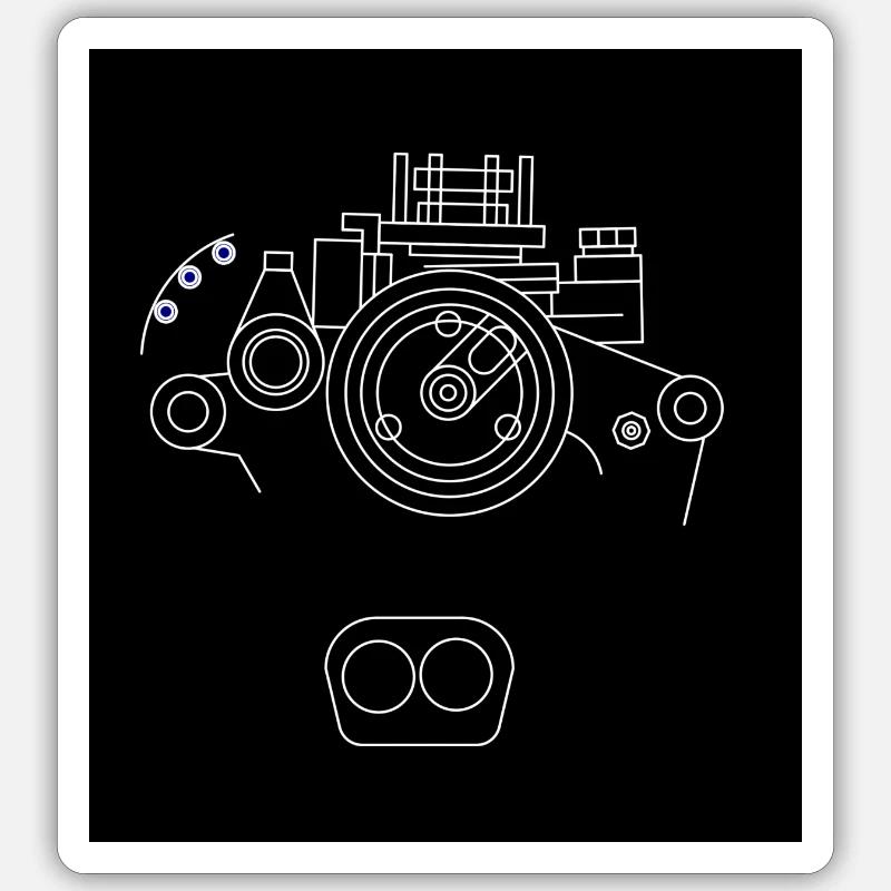 machine fragment Nr. 8 - Sticker Größe S (10 x 10 cm) - Mattweiß