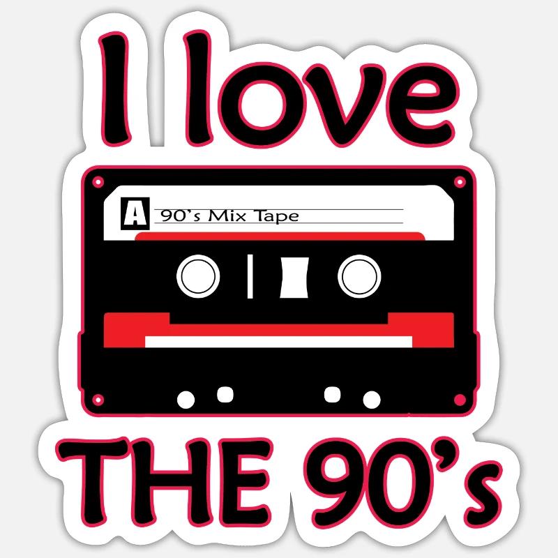 1990iger Sprüche 90s Geschenksidee Sticker Größe S (10 x 10 cm)