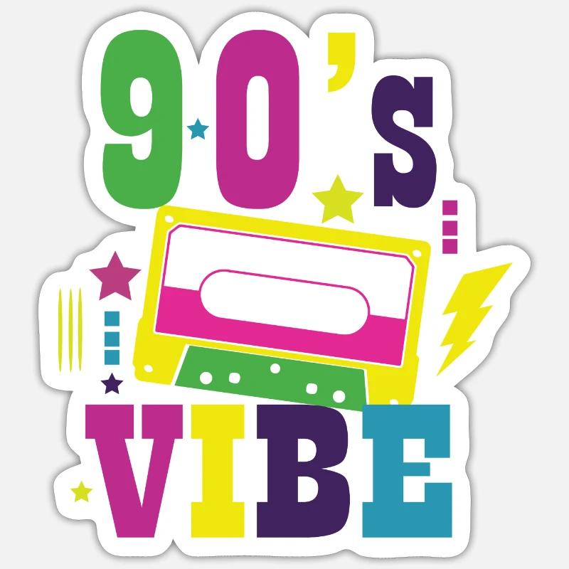 1990iger Sprüche 90s Geschenksidee Sticker Größe S (10 x 10 cm)