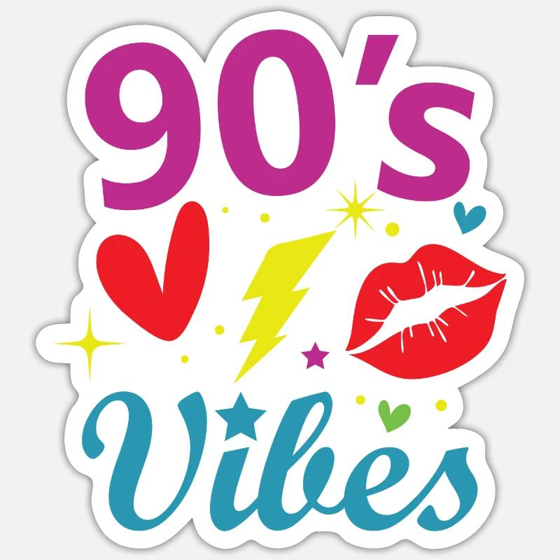 1990iger Sprüche 90s Geschenksidee Sticker Größe S (10 x 10 cm)