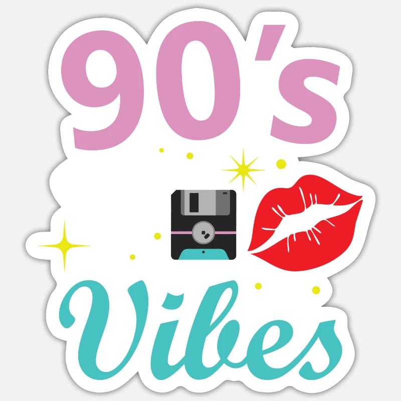 1990iger Sprüche 90s Geschenksidee Sticker Größe S (10 x 10 cm)