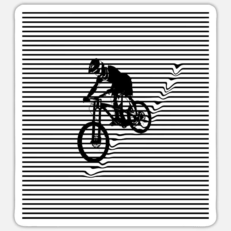 VTT Cyclisme Cyclisme descente - Sticker taille S (10 x 10 cm) - blanc mat