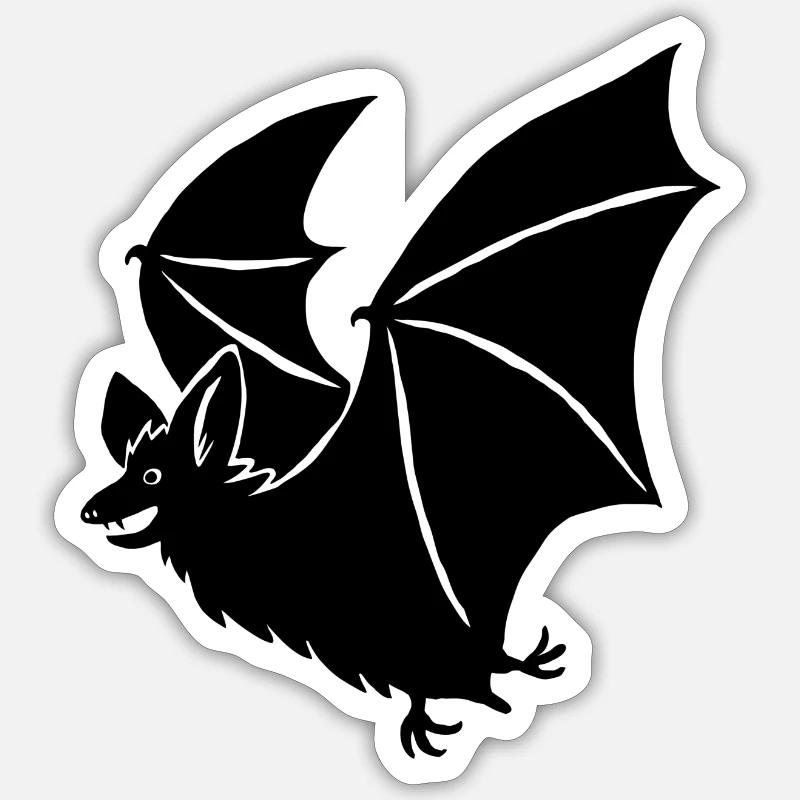 Fledermaus - Sticker Größe S (10 x 10 cm) - Mattweiß