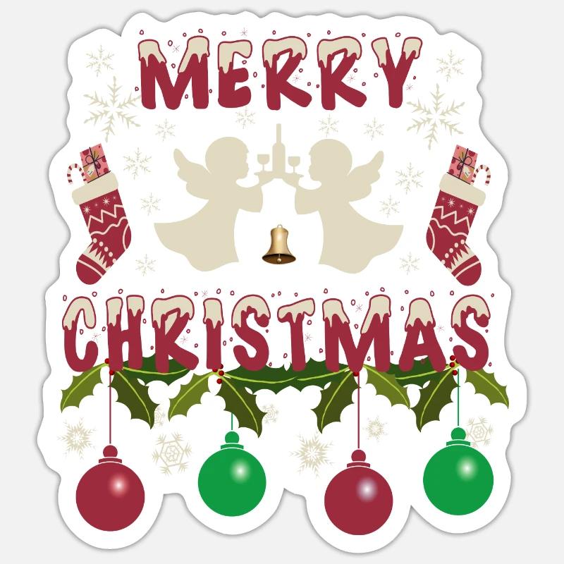 Weihnachtsengel - Sticker Größe S (10 x 10 cm) - Mattweiß