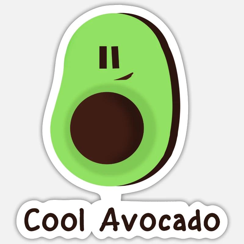 Coole Avokado - Sticker Größe S (10 x 10 cm) - Mattweiß