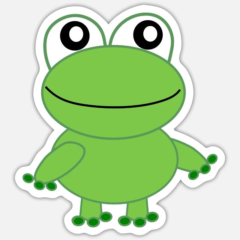 Grenouille - Sticker taille S (10 x 10 cm) - blanc mat