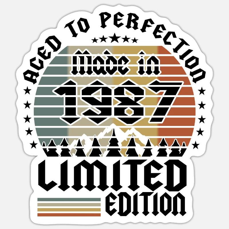 Édition limitée 1987 - Sticker taille S (10 x 10 cm) - blanc mat