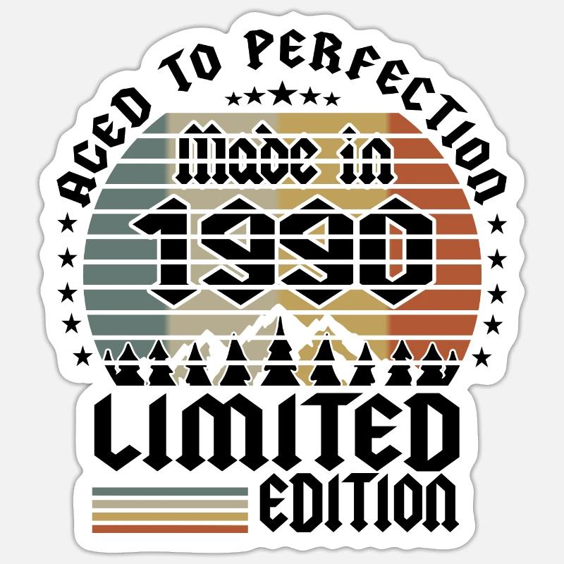 1990 Limited Edition - Sticker size S (10 x 10 cm) - white matte