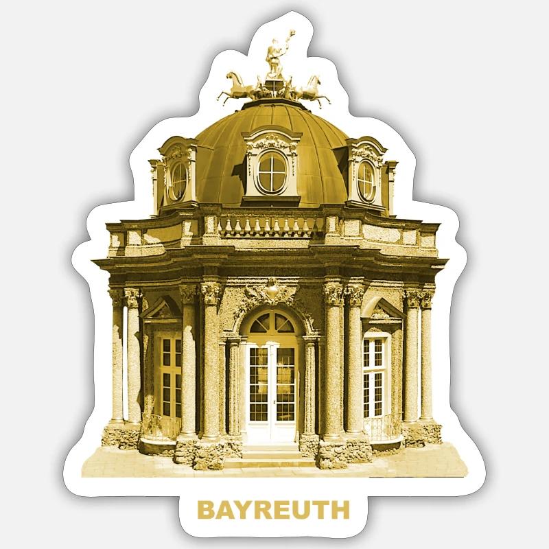 Bayreuth Sonnentempel Eremitage Franken Bayern - Sticker Größe S (10 x 10 cm) - Mattweiß