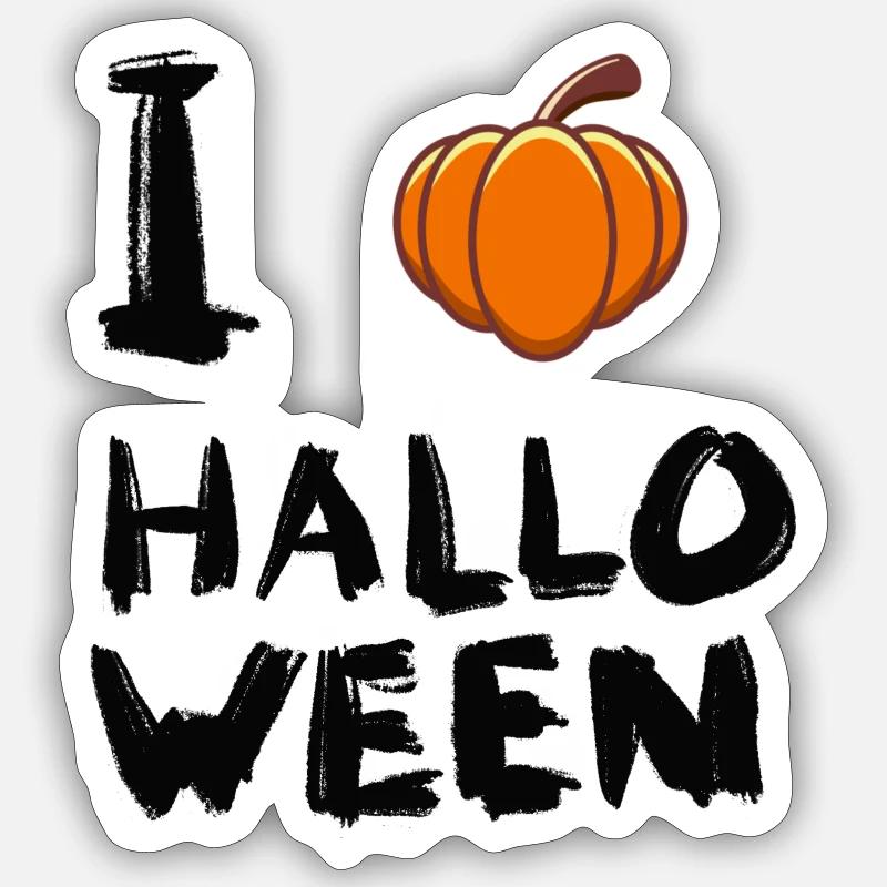 I 🎃 Halloween - Sticker Größe S (10 x 10 cm) - Mattweiß
